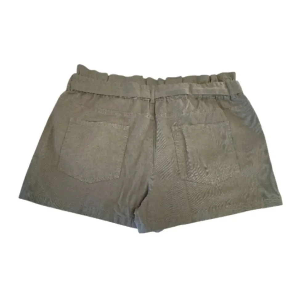 Indigo Rising Hunter Green High Rise Belted Paper Bag Cotton Shorts XL